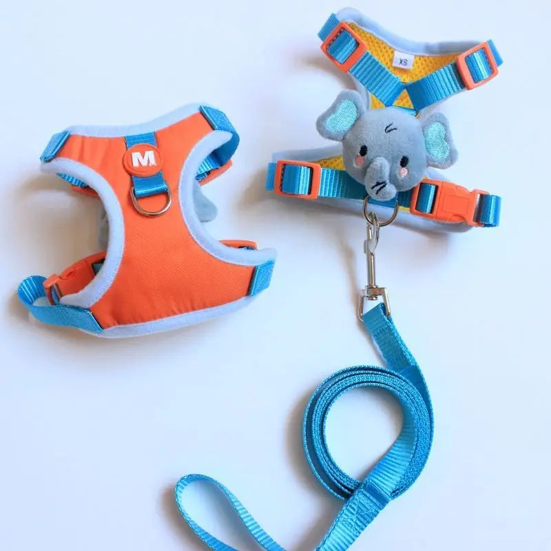 貓用背帶與牽引繩套裝 鴨/大笨象款式