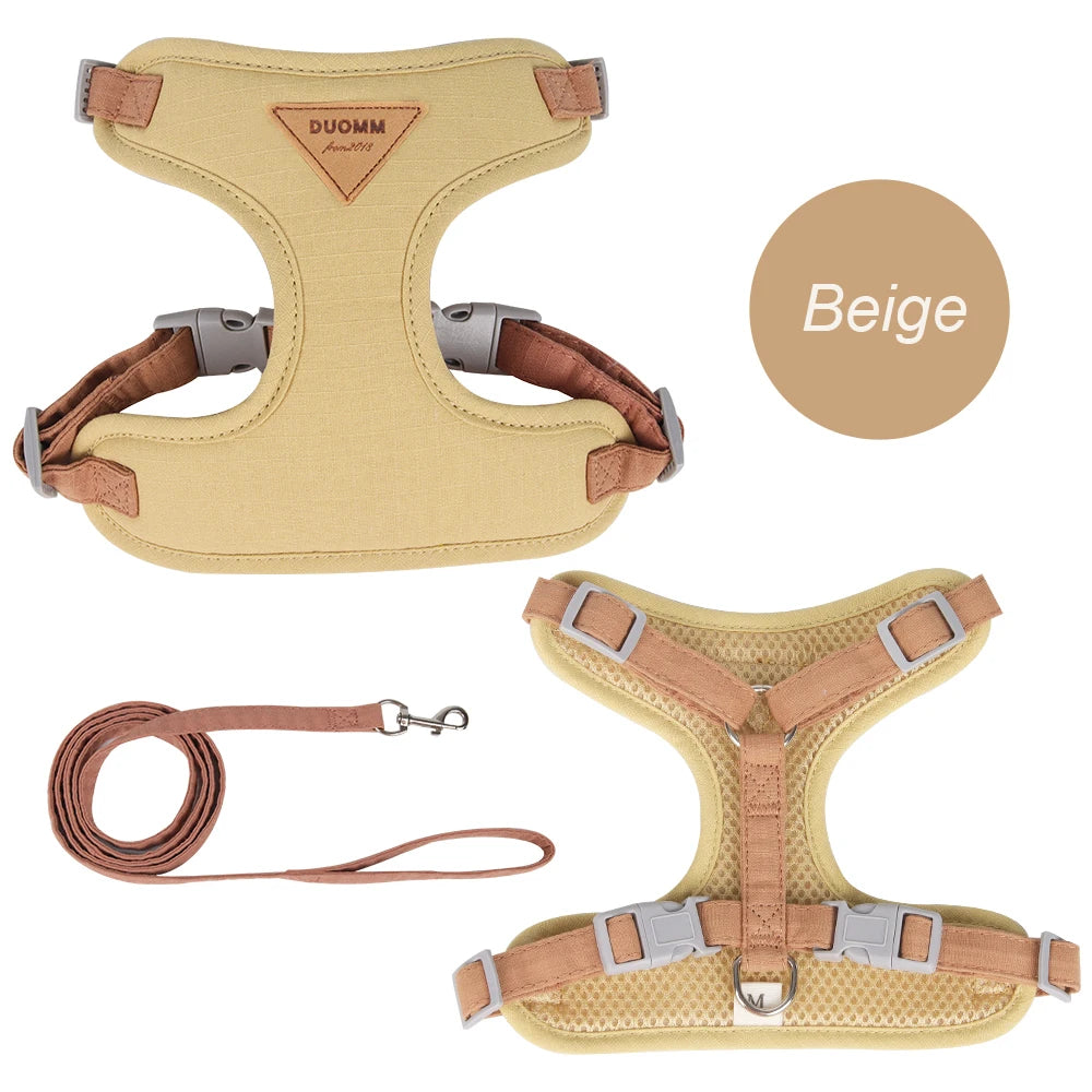 貓咪戶外散步用品 寵物背帶和牽引繩套裝(適合小型犬與貓咪,透氣耐用設計)